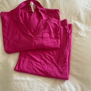 SKIMS Vibrant Pink Pajama Set